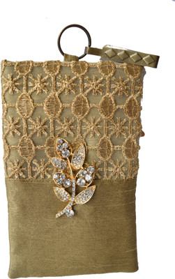 

Mahadev Exports Diamond Haf and Haf Hooked mob Cover Mobile Pouch(Gold)
