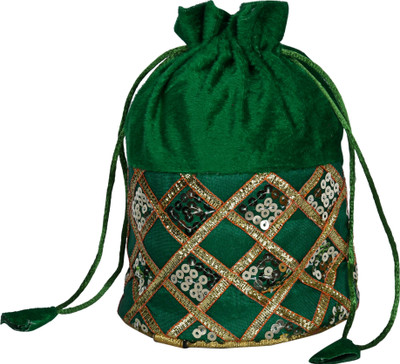 

Decot Paradise Embroidery Design HandBag Potli(Multicolor)