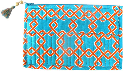 

Needlecrest Cotton Quilted Pouch(Blue, Orange)