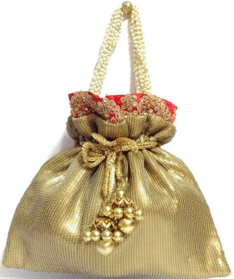 

Saaraa Pearl Handle Potli(Gold)