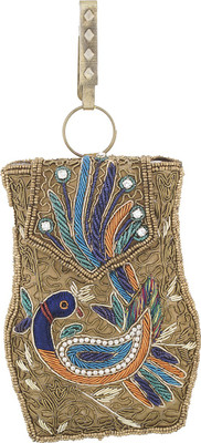 

Vama Fashions Beautiful Peacock Designed Mobile Pouch(Gold)