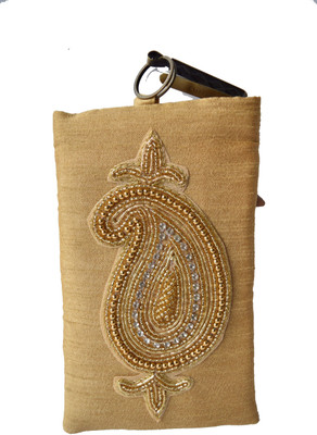 

Mahadev Exports Big Kairi Booti Hooked mob Cover Mobile Pouch(Gold)
