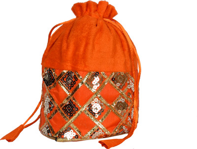 

Decot Paradise Embroidery Design HandBag Potli(Multicolor)
