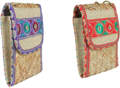 

Sheen Combo Of 2 Jute Mobile Pouches Pouch(Multicolor)