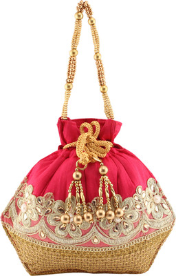 Sunbeams Bids Handle Potli(Pink)