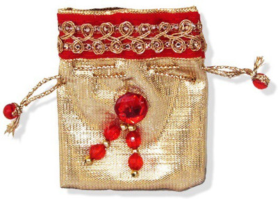 

WeddingPitara Golden Red Coin Gifting Pouch(Gold)