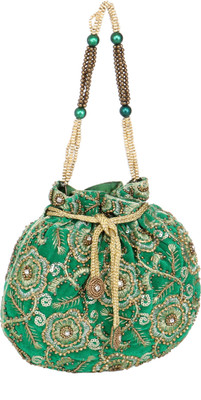 

Sunbeams Beads Diamond Potli(Green)
