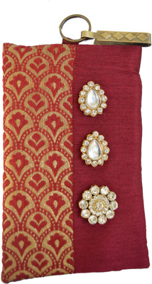 

Mahadev Exports Diamond brooch hooked mobile cover Mobile Pouch(Gold)