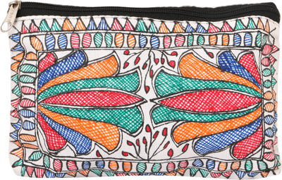 

iMithila Beautiful and Auspicious Lotus, Casual, Ethnic and Jeanswear Madhubani Handpainted Cotton Pouch(Multicolor)
