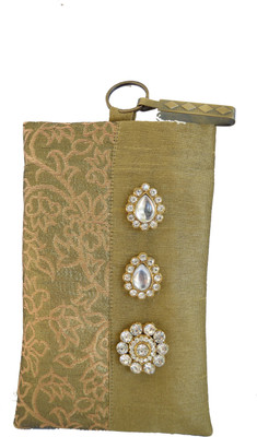 

Mahadev Exports Diamond brooch hooked mobile cover Mobile Pouch(Gold)