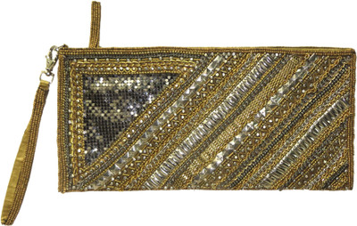 

Kawaii Gold Beaded Zipper Pouch(Gold)