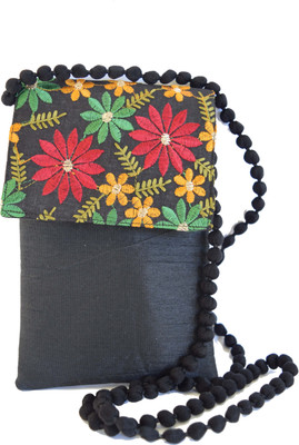 

Mahadev Exports Small flower embroidery flap sling bag MMPM-407 Mobile Pouch(Multicolor)
