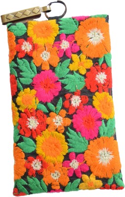 

Mahadev Exports Multi flower full Black Mobile Pouch(Multicolor)