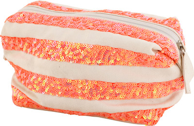 

Ilina Wave Cosmetc Wristlet(Orange, White)