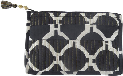 

Needlecrest Cotton Quilted Pouch(Black, White)