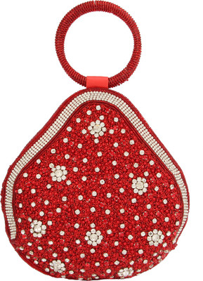 

CREATIVE EMBELLISHMENT l'amour bags Pouch(Maroon)