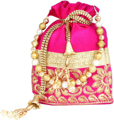 

Pretty Krafts Fashionable Pink Potli(Pink)