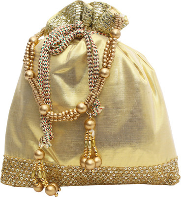 

Bagaholics Ethnic Silk Batwa Potli(Gold)