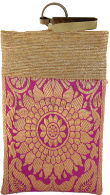 

Mahadev Exports Magenta Gold Hooked Mob cover Mobile Pouch(Gold)