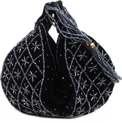 

Galz4ever Handmade Black Seed Bead Potli Bag Potli(Black)