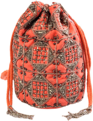 

Diwaah Hand crafted peach color Potli(Orange)