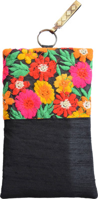 

Mahadev Exports Multi flower haf n haf Black Mobile Pouch(Multicolor)