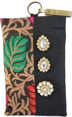 

Mahadev Exports Diamond brooch hooked mobile cover Mobile Pouch(Gold)