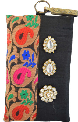 

Mahadev Exports Diamond brooch hooked mobile cover Mobile Pouch(Gold)