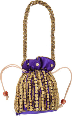 Bagaholics Ethnic Silk Batwa Potli(Blue)