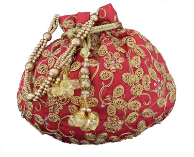 

Mahadev Exports Round work Red Potli(Multicolor)