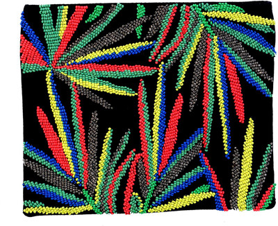 

Diwaah Diwaah!! Black multi beaded beautiful embroidery pouch. Pouch(Multicolor)