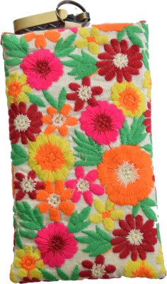 

Mahadev Exports Multi flower full Cream Mobile Pouch(Multicolor)