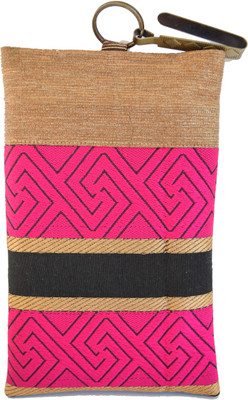 

Mahadev Exports Pink Line Hooked Mob cover Mobile Pouch(Gold)