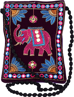 

Magnus Fabulous Zari Embroidery Pouch(Multicolor)