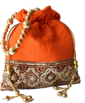 

Mahadev Exports Shiny Border Orange Potli(Orange)