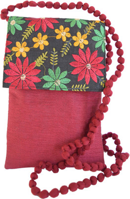 

Mahadev Exports Small flower embroidery flap sling bag MMPM-408 Mobile Pouch(Multicolor)