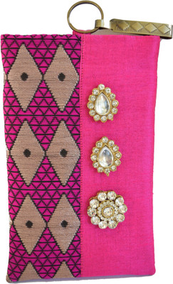 

Mahadev Exports Diamond brooch hooked mobile cover Mobile Pouch(Gold)