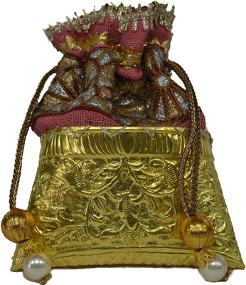 

I Am For You PB02 Potli(Pink, Gold), Gold;pink