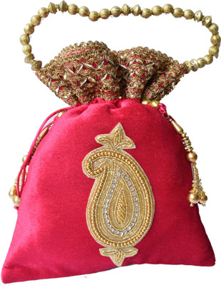 

Mahadev Exports Big Kairi Booti Potli(Pink)