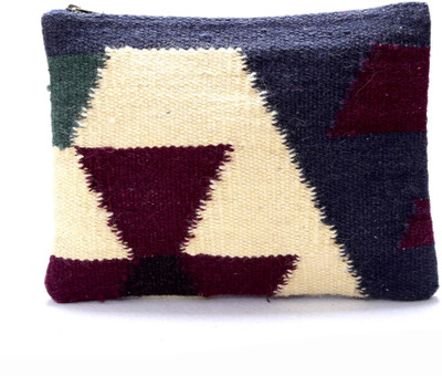 

Diwaah Multi color jute zip top hand Pouch(Multicolor)