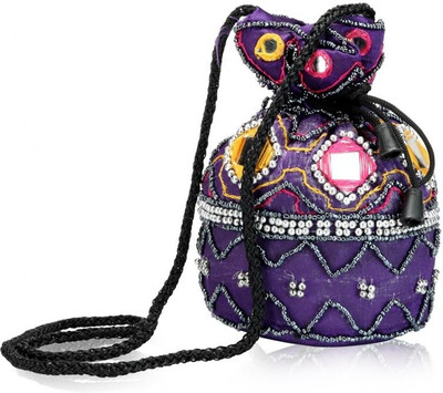 

Oleva Potli Silk Mirror Potli(Blue)