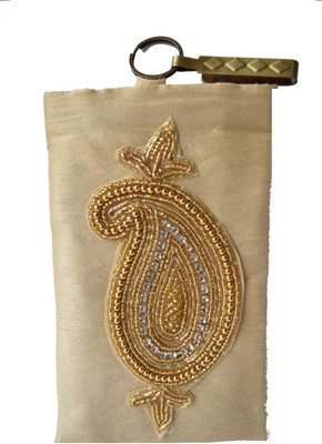 

Mahadev Exports Big Kairi Booti Hooked mob Cover Mobile Pouch(Beige)