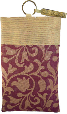 

Mahadev Exports Maroon garden Hooked Mob cover Mobile Pouch(Gold)