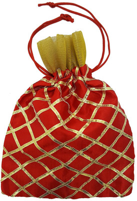 

Mehrunnisa Red & Golden Gota Big Size Shagun Potli(Multicolor)