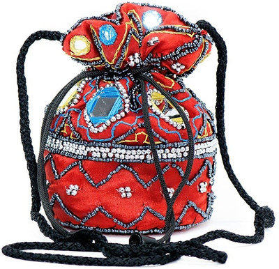 

Vermello Red Designer Potli Pouch(Red)