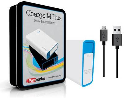 Portronics POR-580 Charge M plus 10000 mAh (White, Blue) 