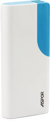 ASPOR A399 Power Bank With 2 USB Outputs Real Capacity 11000 mAh (White, Blue) 