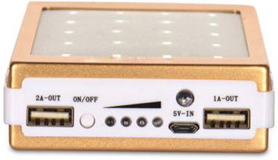 Mine solar led 2usb Golden look 10000 mAh Power Bank