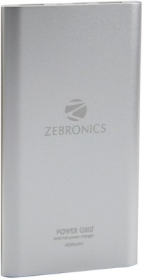 

Zebronics 4000 mAh Power Bank (Power Bank PG 40)(Silver, Lithium-ion)