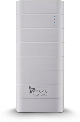 Syska Power Boost 100 10000 mAh Power Bank(White, Lithium-ion)